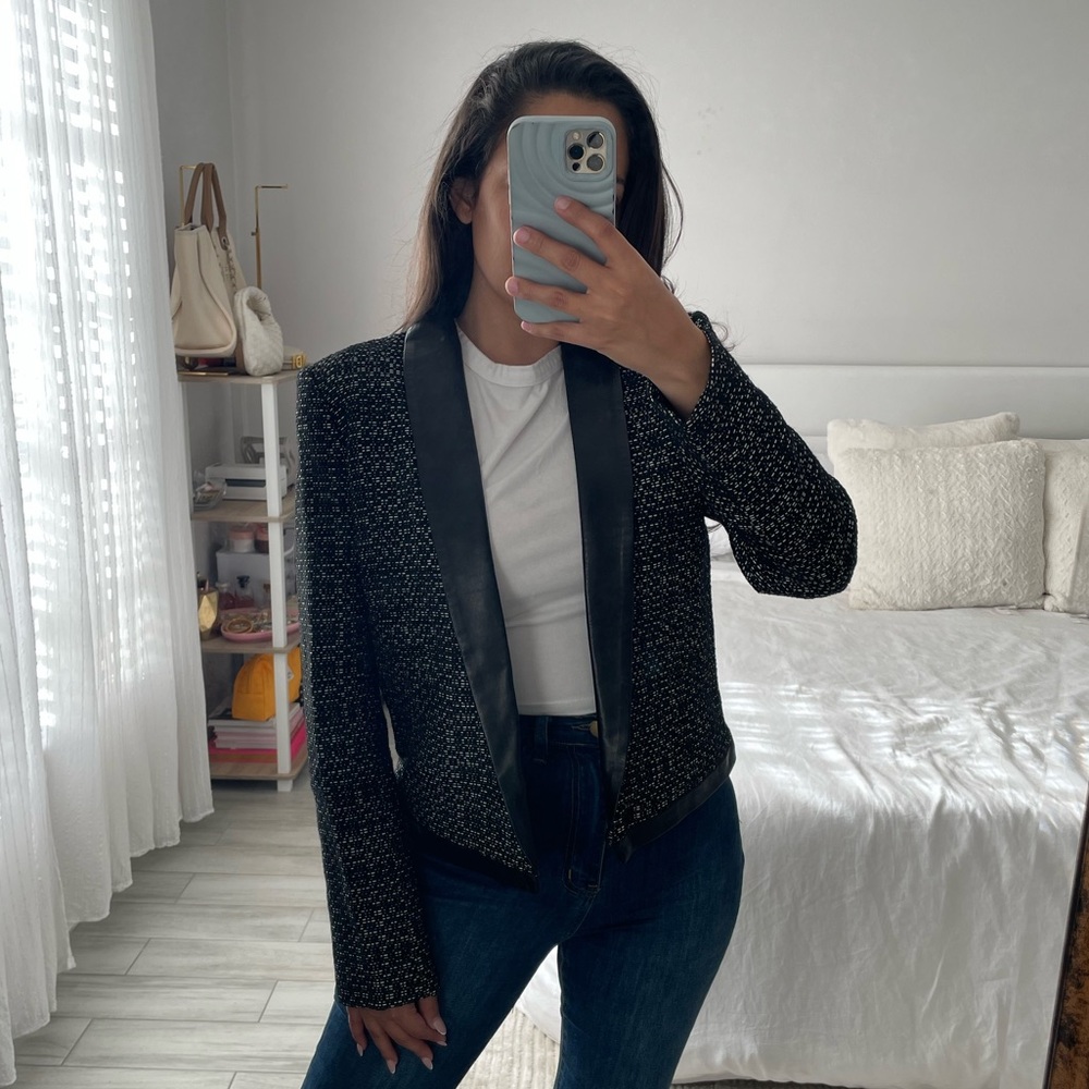 Claudie Pierlot Black & White Tweed Blazer | NWT | Size 38 - Picture 3 of 8